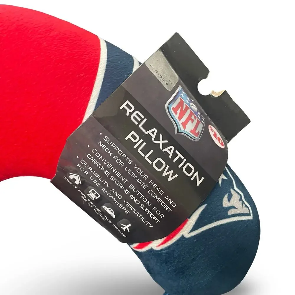 NFL New England Patriots Neck Pillow Travel Head Support Airplane Car Holiday